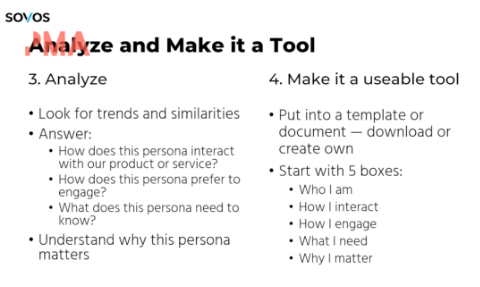 By the end of step one, you have the shell or skeleton of your persona, and now it's time to start adding the guts - having multiple complete interviews for each persona is going to be critical to creating thoughtful and comprehensive analysis.